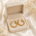 Gold Twisted Hoop Earrings for Women