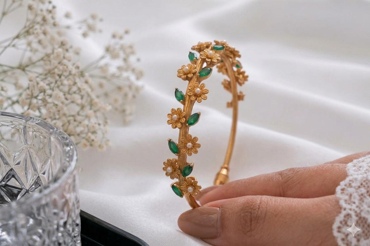 Gold Cuff Bracelet (Kada)