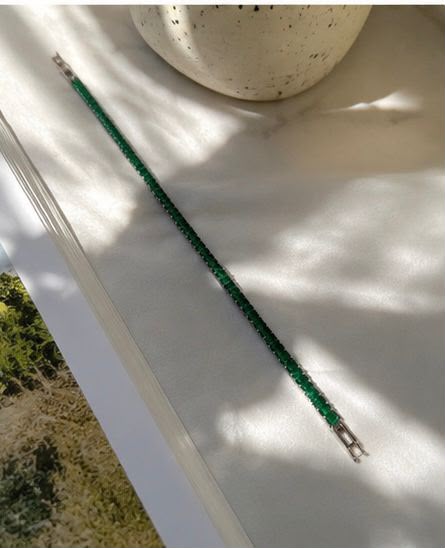 Elegant Emerald Green Tennis Bracelet for Women