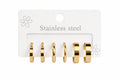 Minimalist 18K Gold Plated Stainless Steel Hoop Earrings Set (Pack of 3 Pairs)