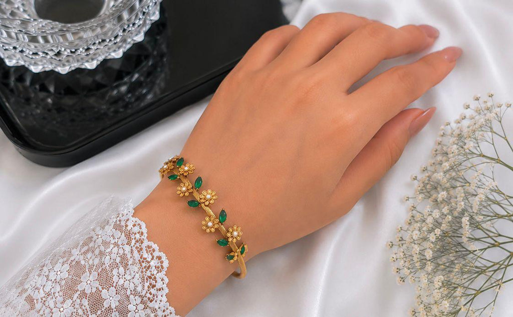 Gold Cuff Bracelet (Kada)